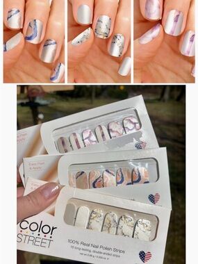 Rare Color Street Nails, retired Marble City, Crystal Cave, Chateau Marble